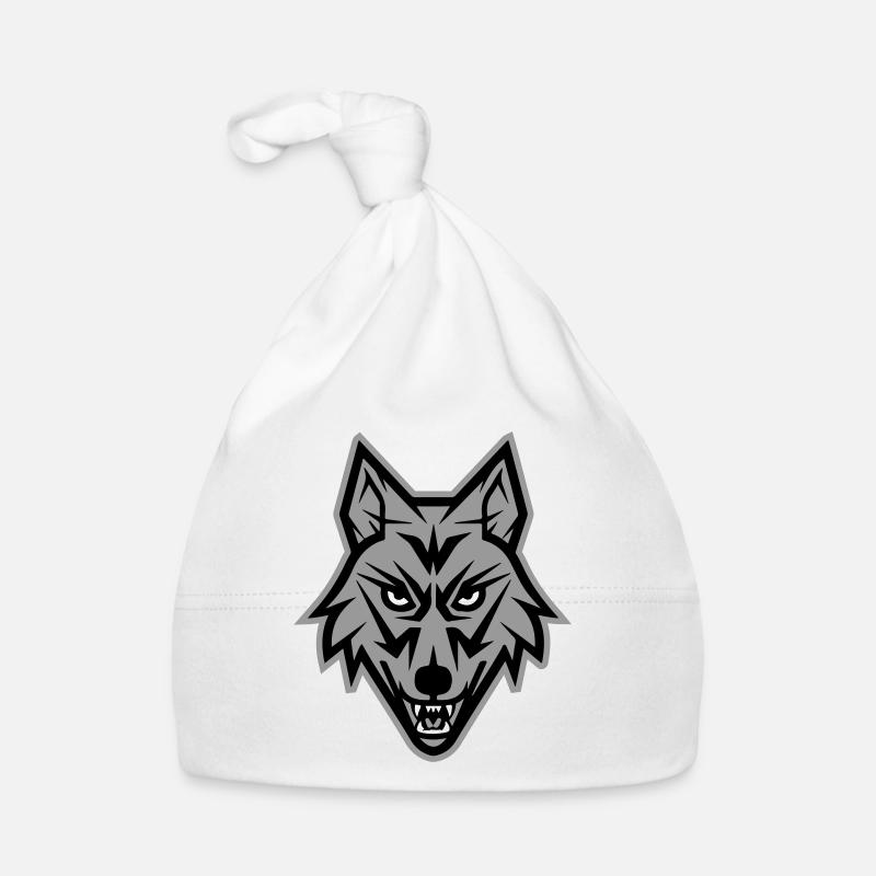 Wolf Symbol Portait Logo Baby Bio-Mütze