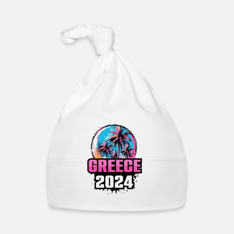 Greece 2024 Palm Trees Organic Baby Cap