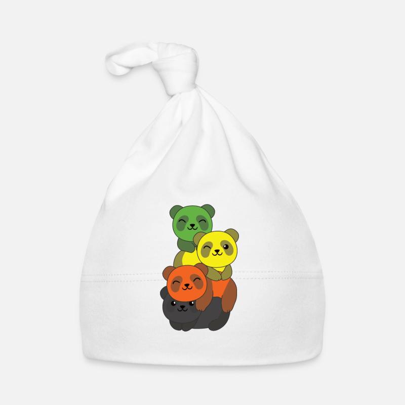 Aromantic Flag Pride LGBTQ Cute Panda Bunch Organic Baby Cap