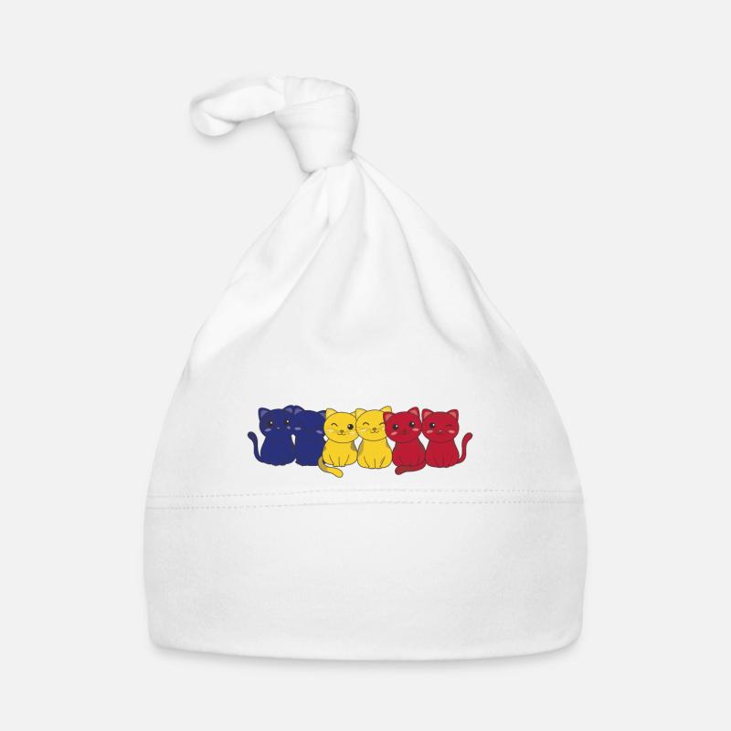 Drapeau roumain Chat roumain Roumain Chats roumains Bonnet bio Bébé