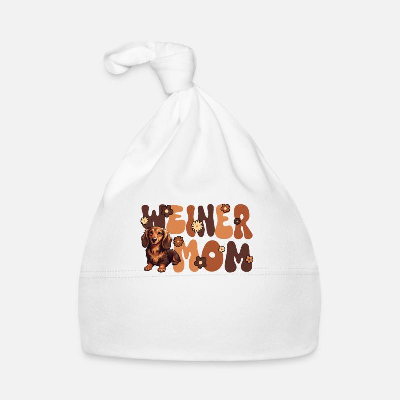 Dachshund Groovy Weiner Mom Organic Baby Cap