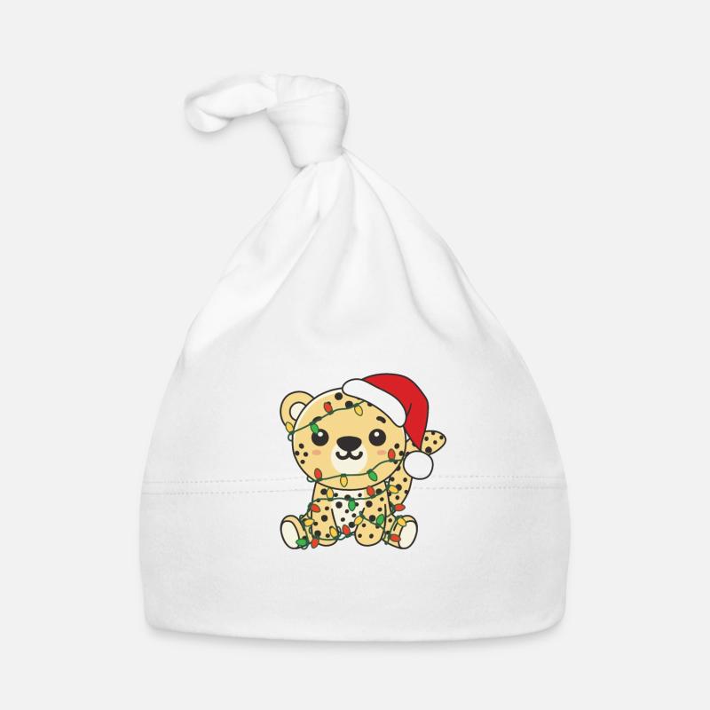 Léopard, Noël, Hiver, Animaux, Léopard Bonnet bio Bébé