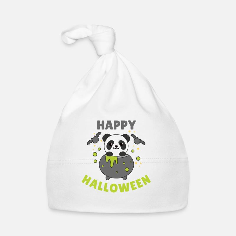 Panda Joyeux Halloween Bâton de Chaudron de Sorcière Bonnet bio Bébé