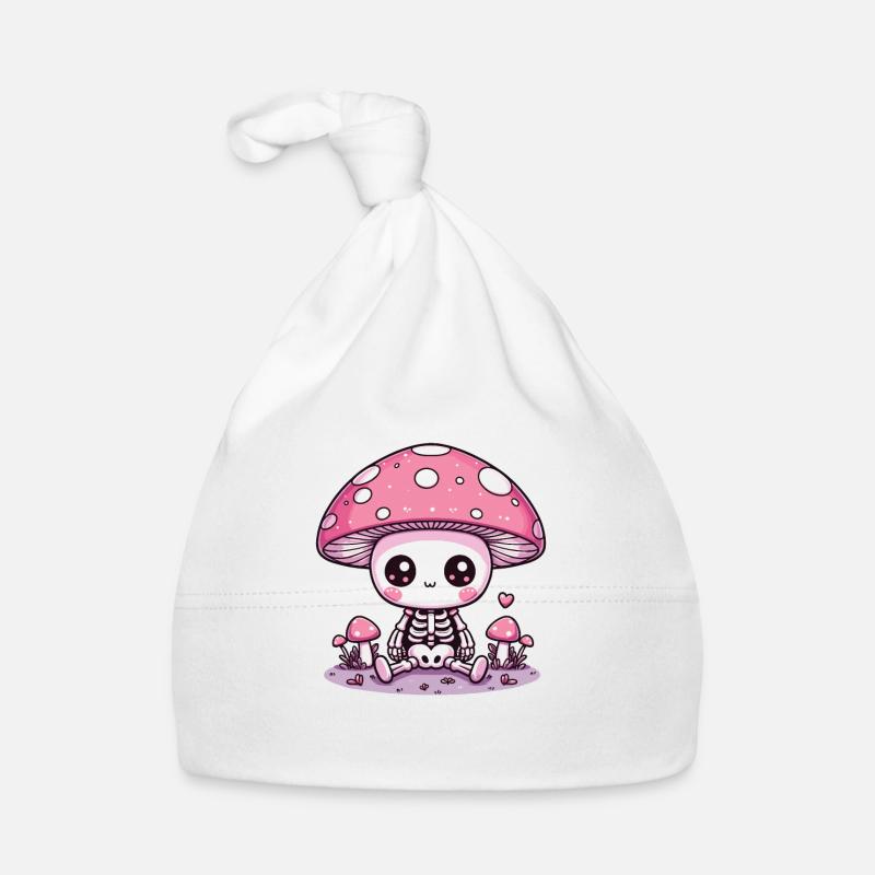 Squelette de champignon mignon Squelette effrayant Kawaii Bonnet bio Bébé