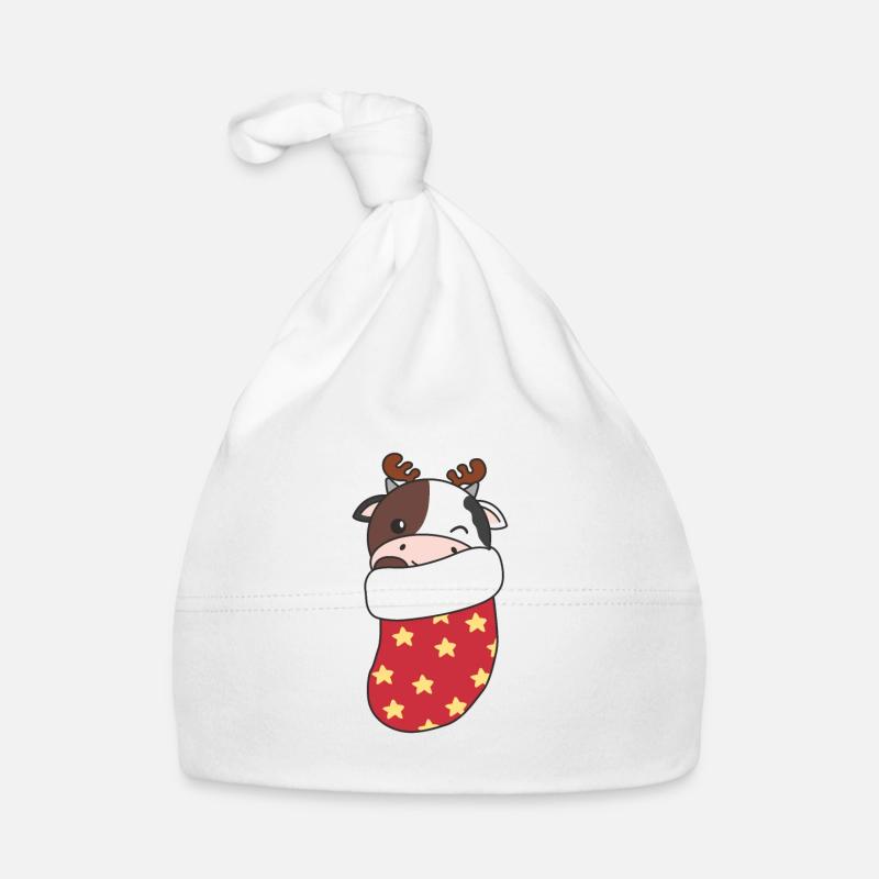 Vaches mignonnes en chaussette de Noël pour vache de Noël Bonnet bio Bébé