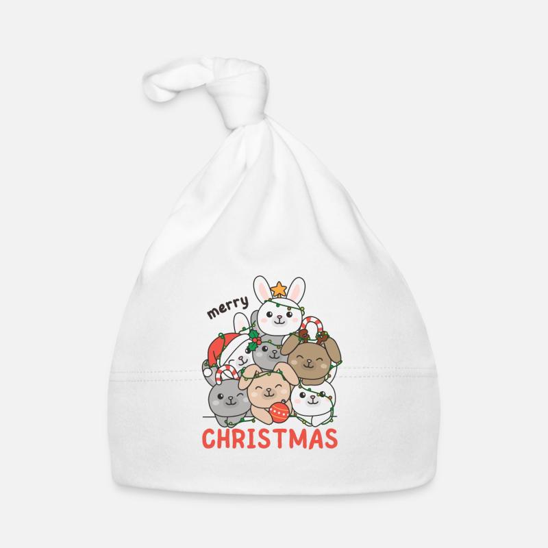 Lapin Arbre de Noël Joyeux Noël Bonnet bio Bébé