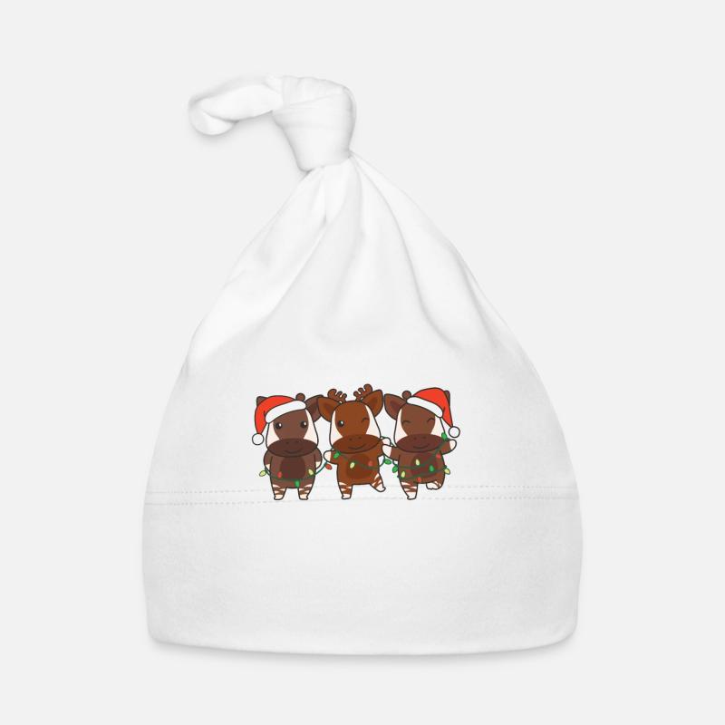 Okapi Christmas Winter Animals Okapi Organic Baby Cap