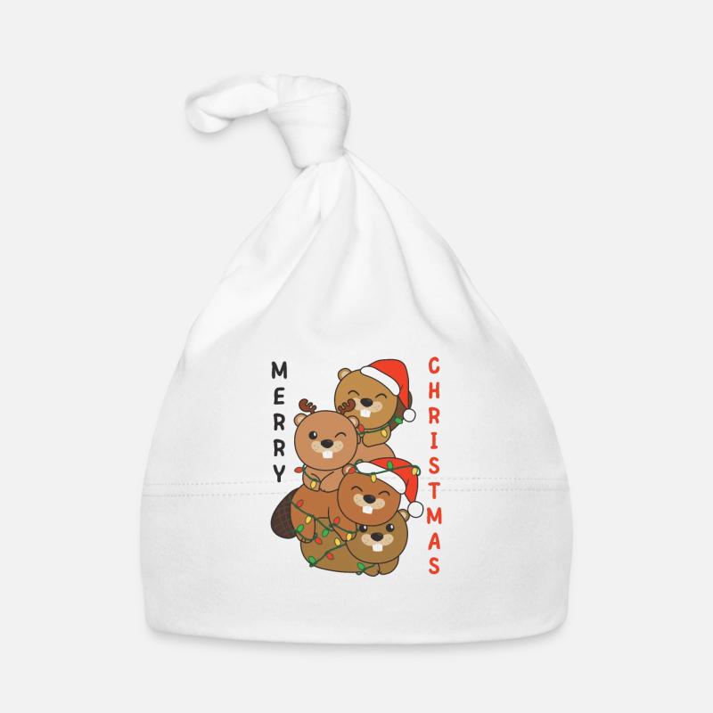 Castor Arbre de Noël Animaux de Noël Castor Bonnet bio Bébé