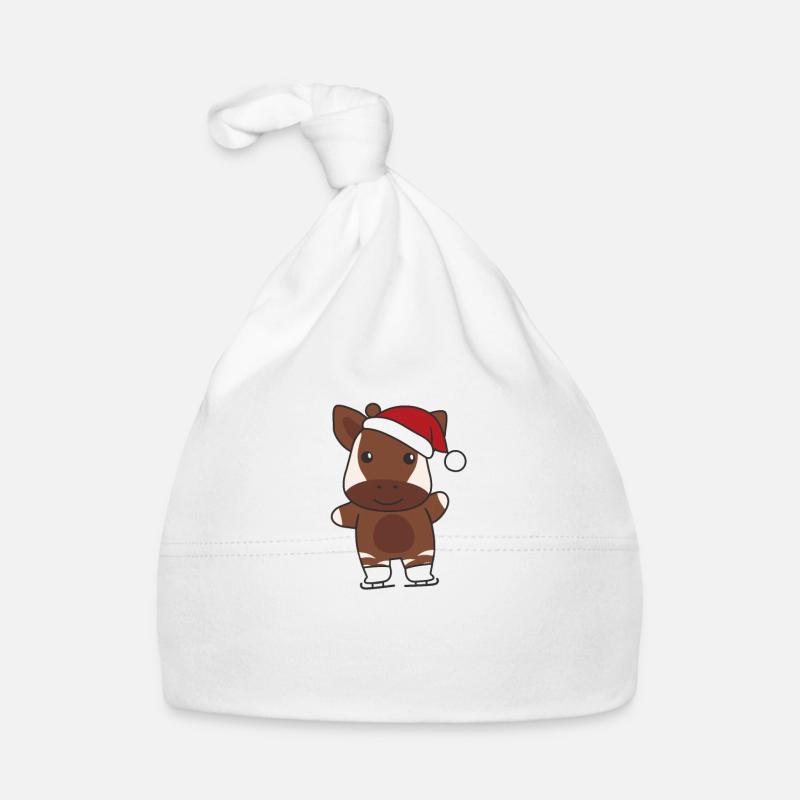 Okapi Noël Patinage sur glace Okapis Bonnet bio Bébé