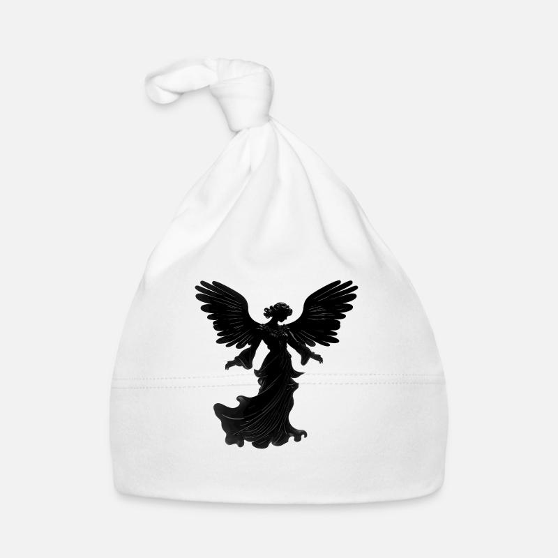 Silhouette noire d’ange volant Bonnet bio Bébé