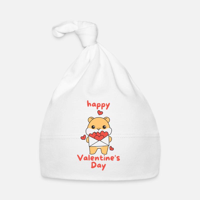 Hamsters pour la Saint-Valentin animaux mignons avec des cœurs Bonnet bio Bébé