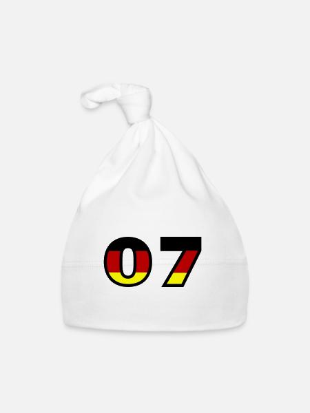 7 Number Germany Jersey - Organic Baby Cap - white - Front