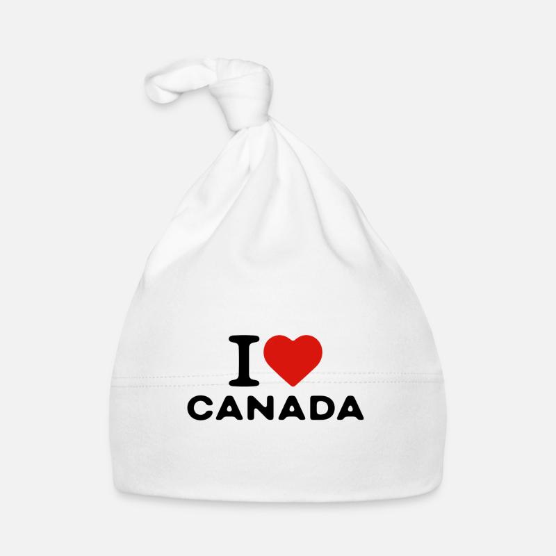 I love Canada Canada Heart Saying Organic Baby Cap