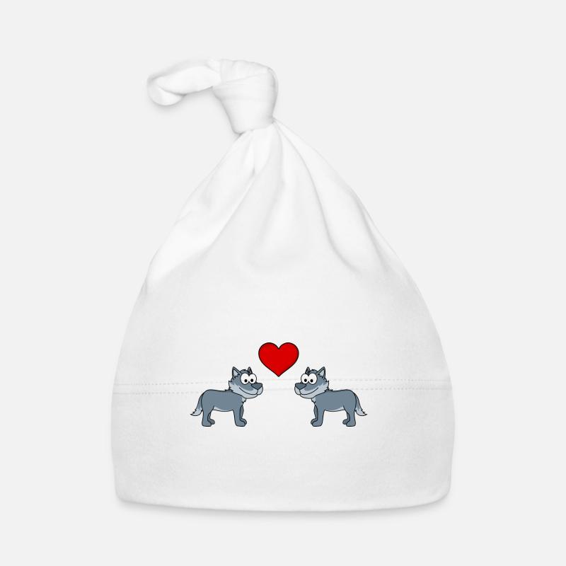Wolf Comic Paar Liebe Baby Bio-Mütze