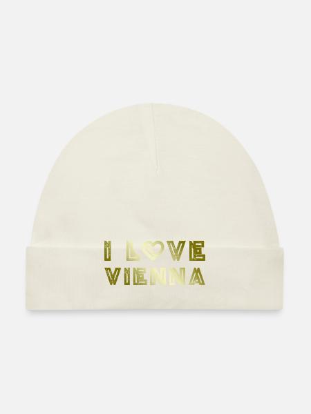 I Love Vienna - Baby Bio-Mütze - Weiß - Vorne