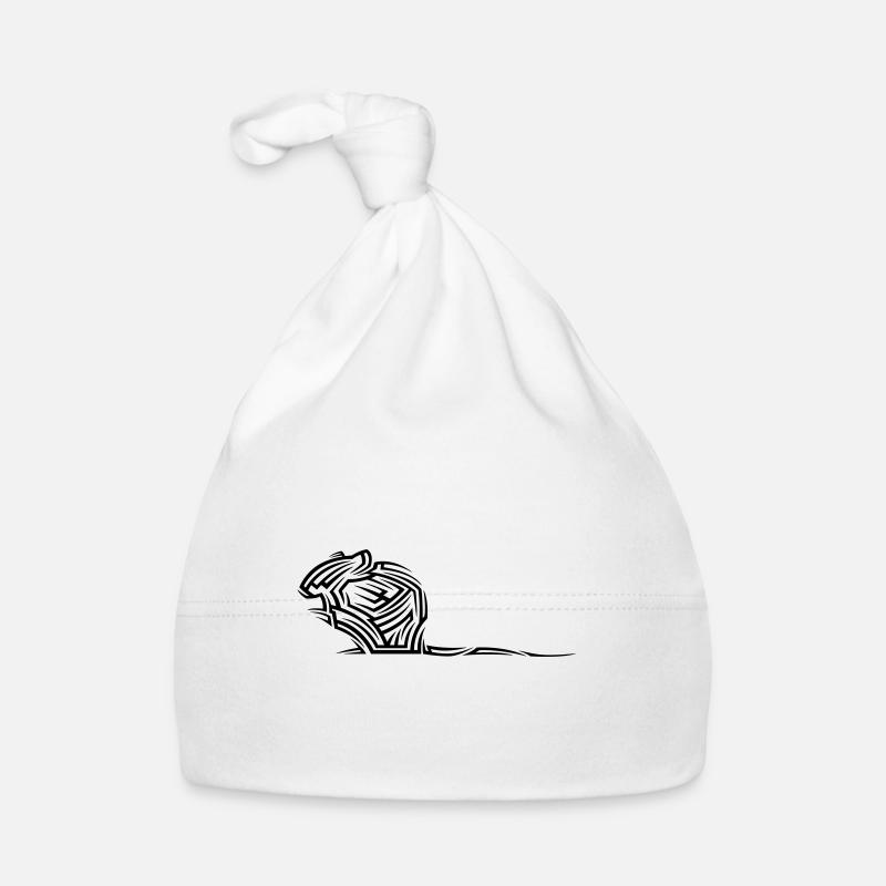 Mouse Tribal Tattoo Organic Baby Cap