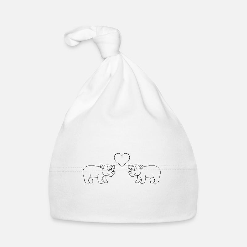 Eisbär Comic Paar liebe Baby Bio-Mütze