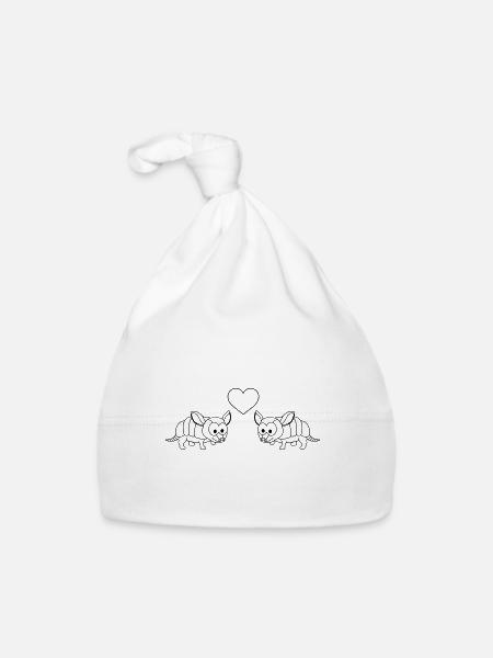 Armadillo Comic Couple Amour - Bonnet bio Bébé - blanc - Devant