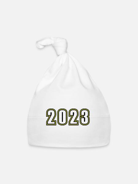2023 Jahr - Baby Bio-Mütze - Weiß - Vorne