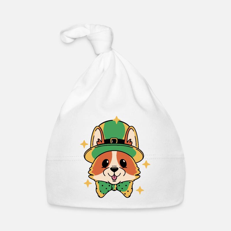 Leprechaun Lucky Corgi Organic Baby Cap