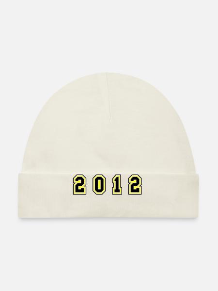 Numéro de l’année 2012 - Bonnet bio Bébé - blanc - Devant