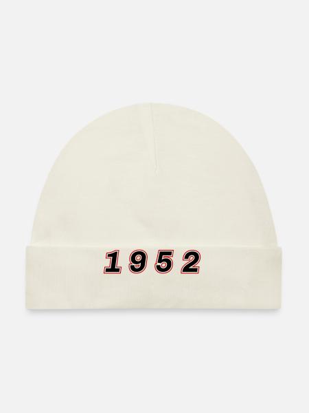 Numéro de l’année 1952 - Bonnet bio Bébé - blanc - Devant