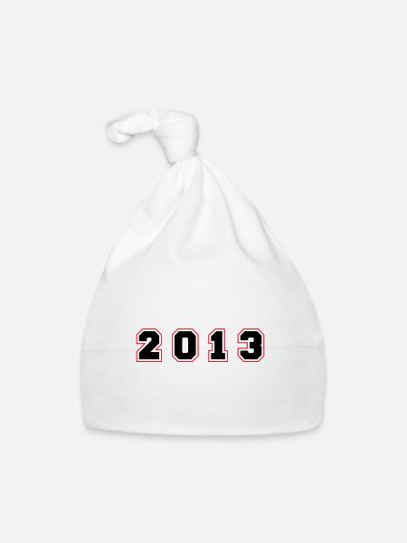 Numéro de l’année 2013 - Bonnet bio Bébé - blanc - Devant