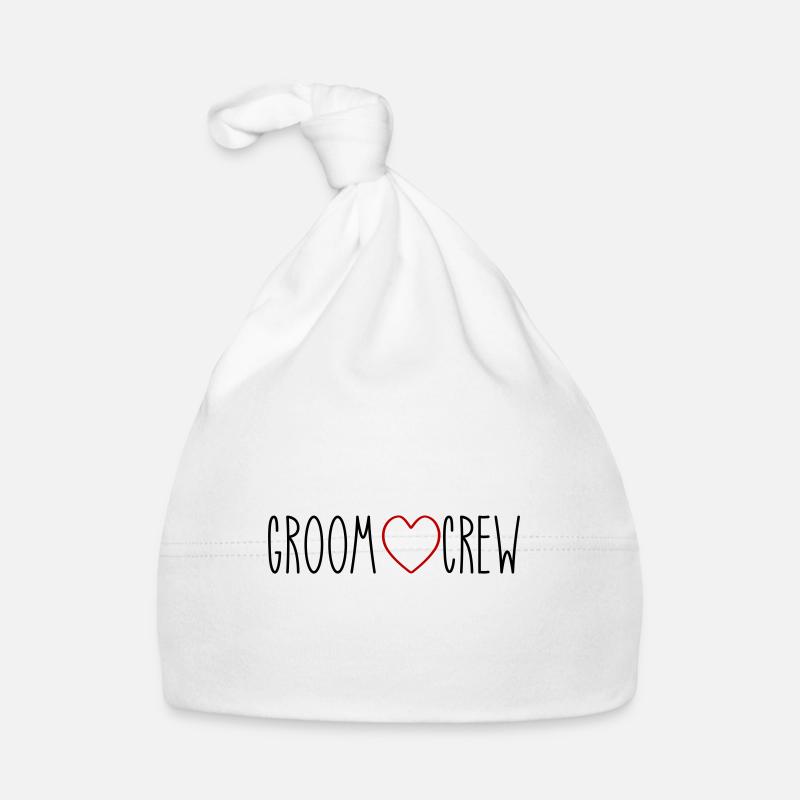 Groom Crew Heart Organic Baby Cap