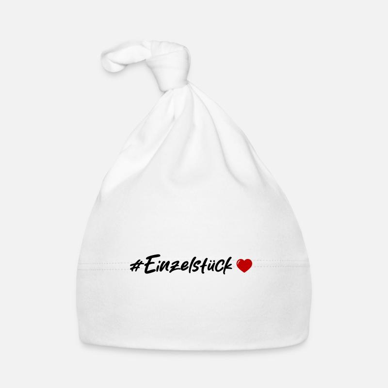 Einzelstück Herz - Baby Bio-Mütze - Weiß