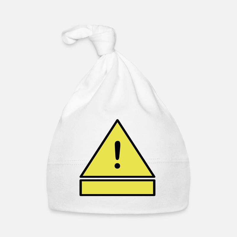 Exclamation mark on a warning triangle with an additional sign Organic Baby Cap