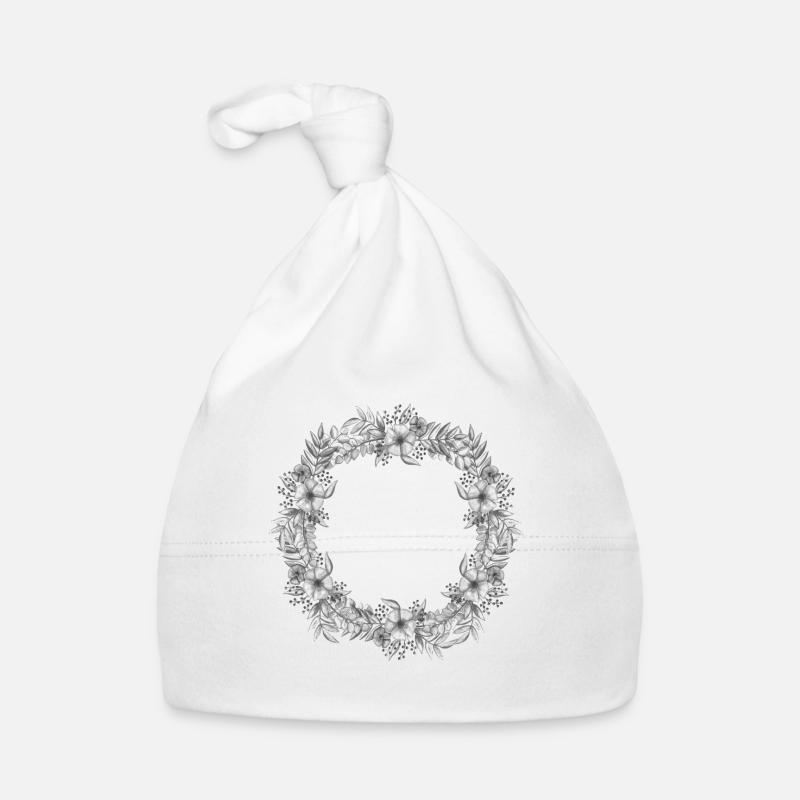 Couronne de cheval islandais blanc - Bonnet bio Bébé - blanc