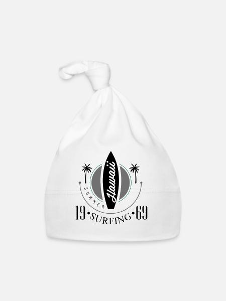 Surf | Vacances à Hawaï Mode loisirs Bstyled - Bonnet bio Bébé - blanc - Devant