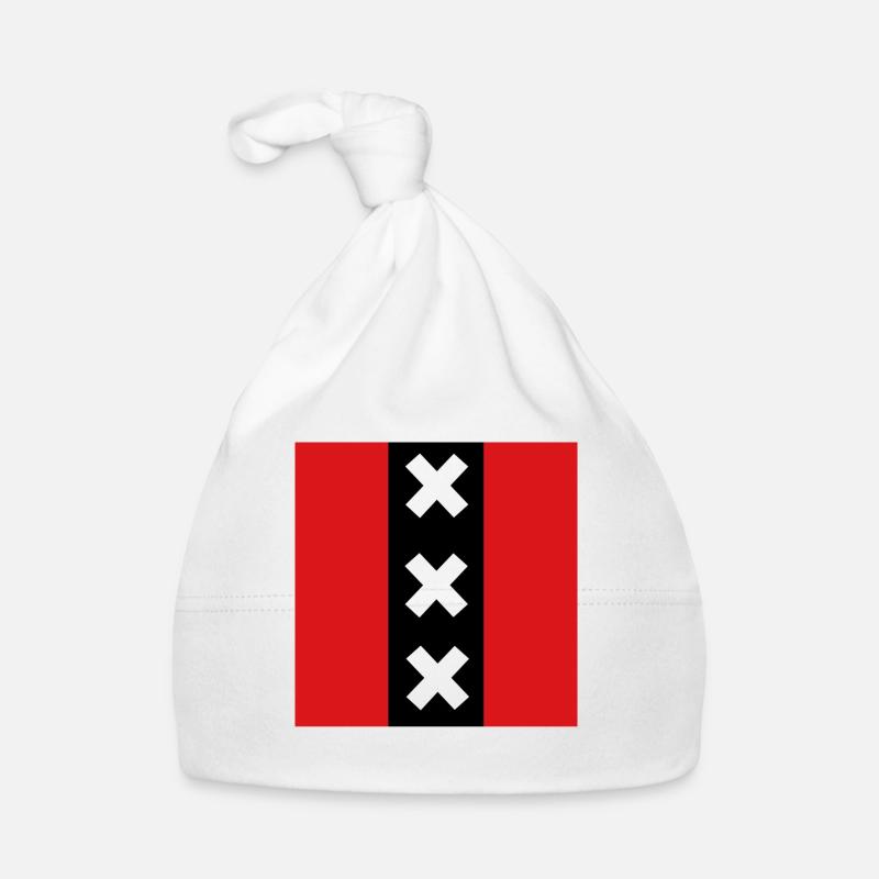 Le drapeau d'Amsterdam - le drapeau de la capitale Bonnet bio Bébé