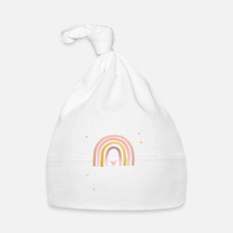 Fille arc-en-ciel - Bonnet bio Bébé - blanc