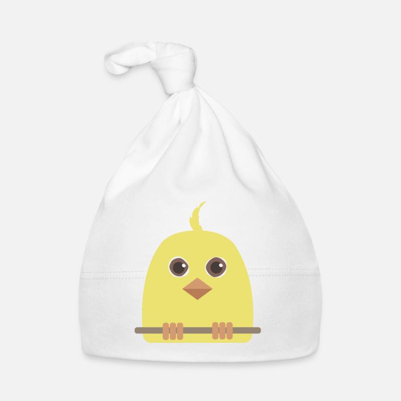 Canari jaune - Bonnet bio Bébé - blanc