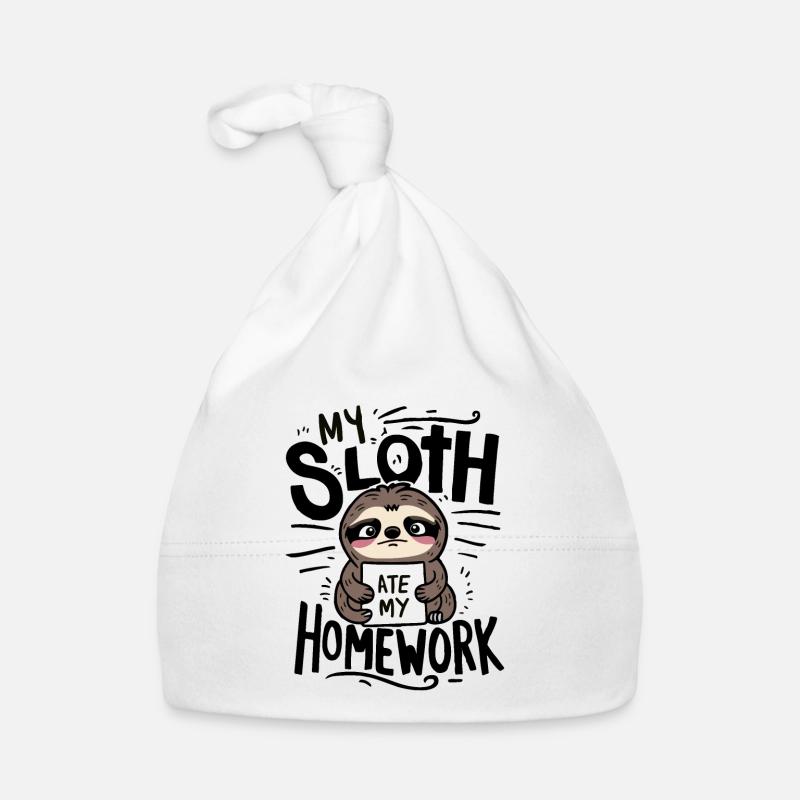My sloth ate my homework Organic Baby Cap