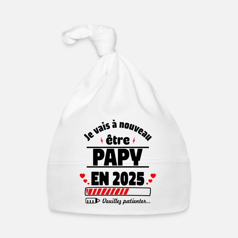 Papy à nouveau 2025,Annonce Grossesse,papi,papy Bonnet bio Bébé