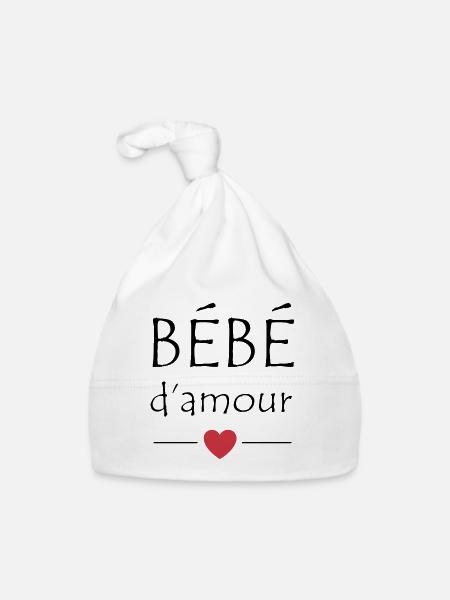 Bébé d'amour - Bonnet bio Bébé - blanc - Devant
