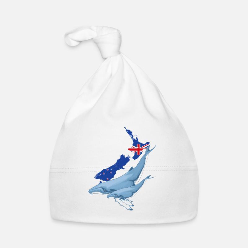 Baleine à bosse Nouvelle-Zélande - Bonnet bio Bébé - blanc