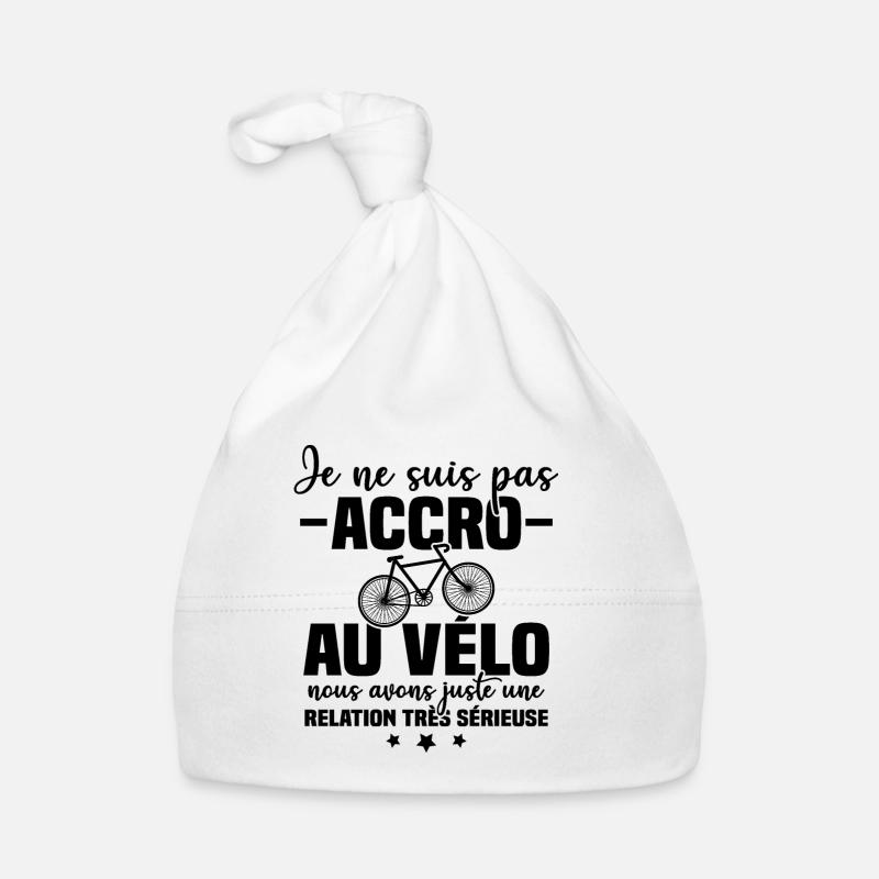 Je ne suis pas accro au vélo - Bonnet bio Bébé - blanc
