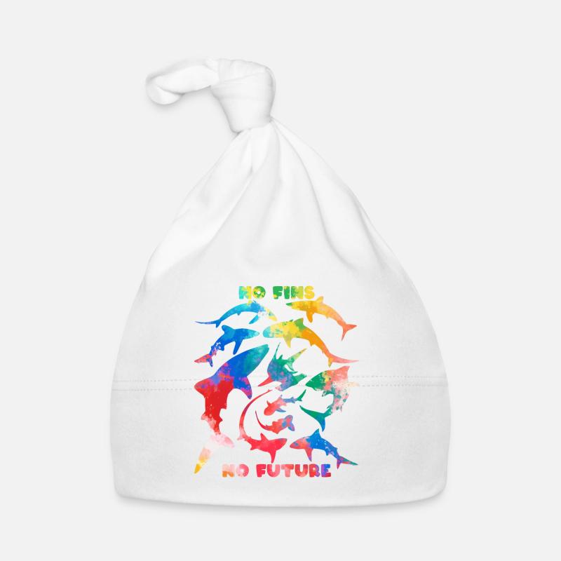 No fins no future Regenbogenfarben Baby Bio-Mütze