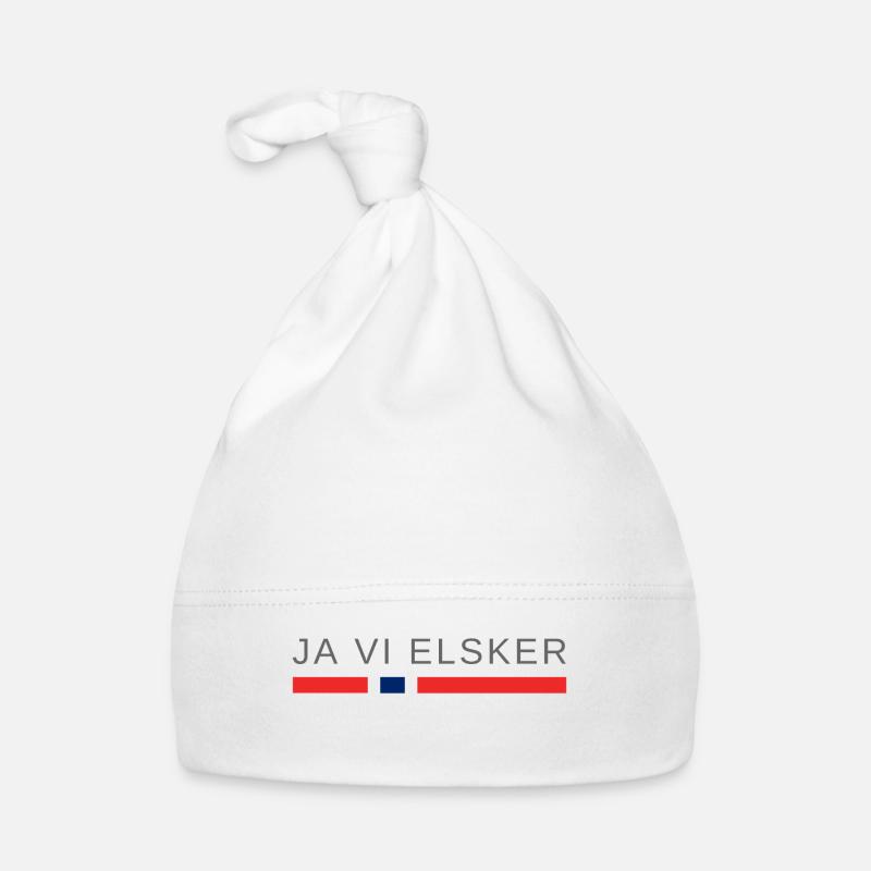 , nous aimons la Norvège - Bonnet bio Bébé - blanc