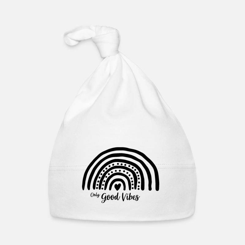 Only Good Vibes. Rainbow Geschenk Boho T-Shirt Baby Bio-Mütze