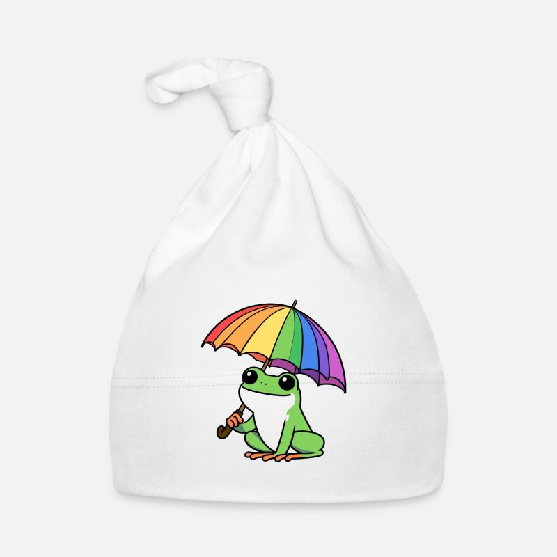 Bande dessinée météo chercheur grenouille crapaud avec parapluie Bonnet bio Bébé