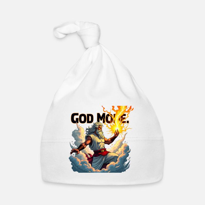 God Mode - Zeus throws lightning in the clouds Organic Baby Cap
