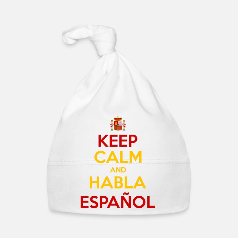 Keep Calm and Habla Español - Bonnet bio Bébé - blanc