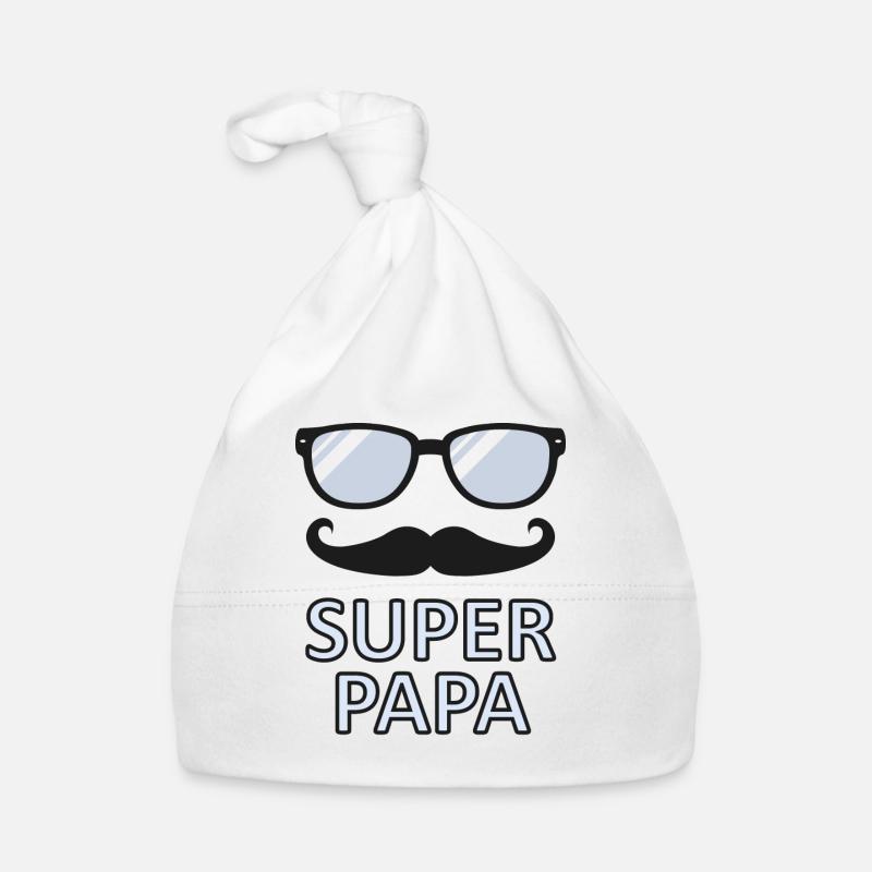 super papa - Bonnet bio Bébé - blanc