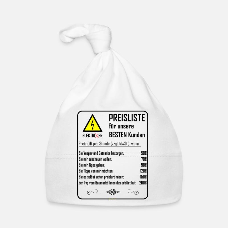 ElektriXer Preisliste (schwarz) V2 Baby Bio-Mütze