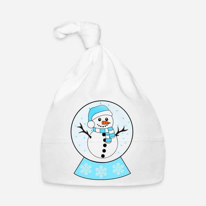 Snowglobe snowman Organic Baby Cap