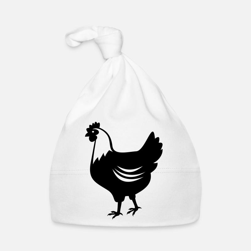 Poulet - Poule - Bonnet bio Bébé - blanc